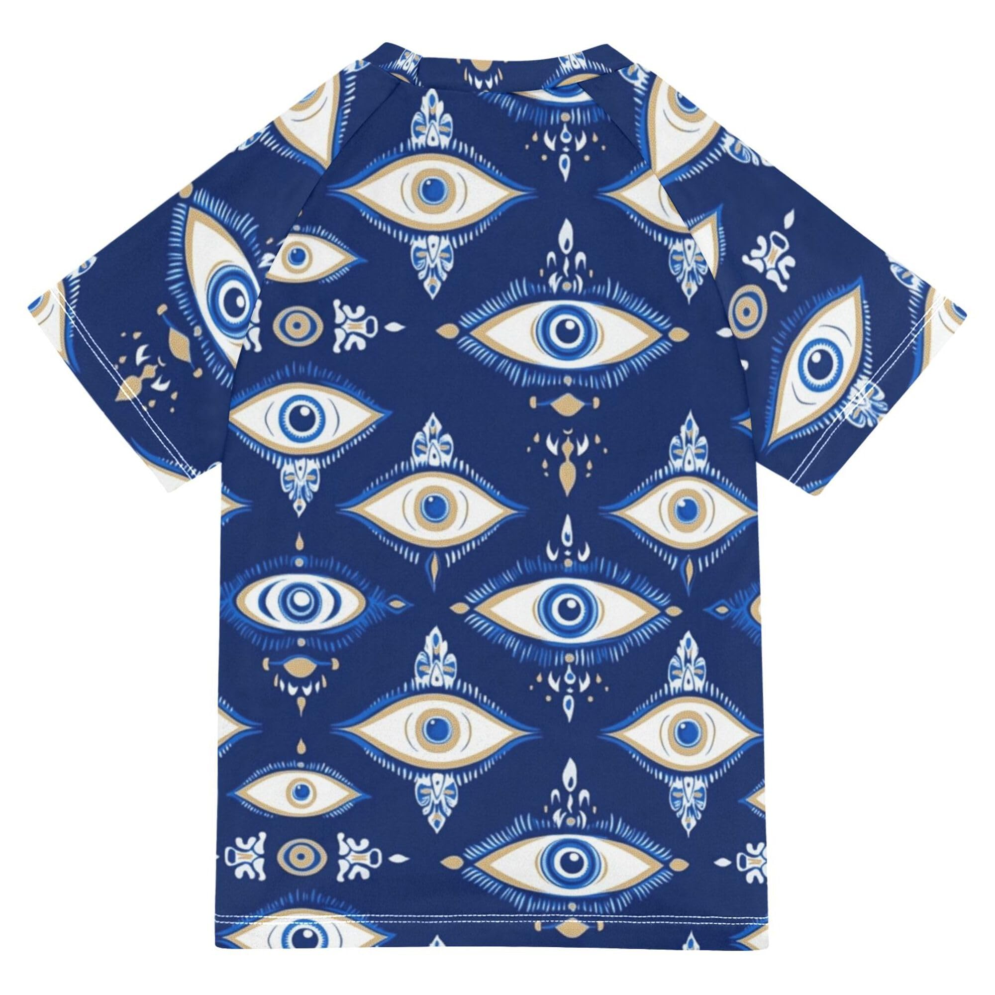 Evil Eye Magic Dark Blue Boy Bathing Suit UV Protection Athletic Clothes Swimwear Beach Tops 3T