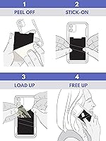 Vista 4 de LIFESTYLE DESIGNS The StickyWallet - Cartera de teléfono adhesiva de elastano premium para cualquier funda, diseño único de doble bolsillo + correa