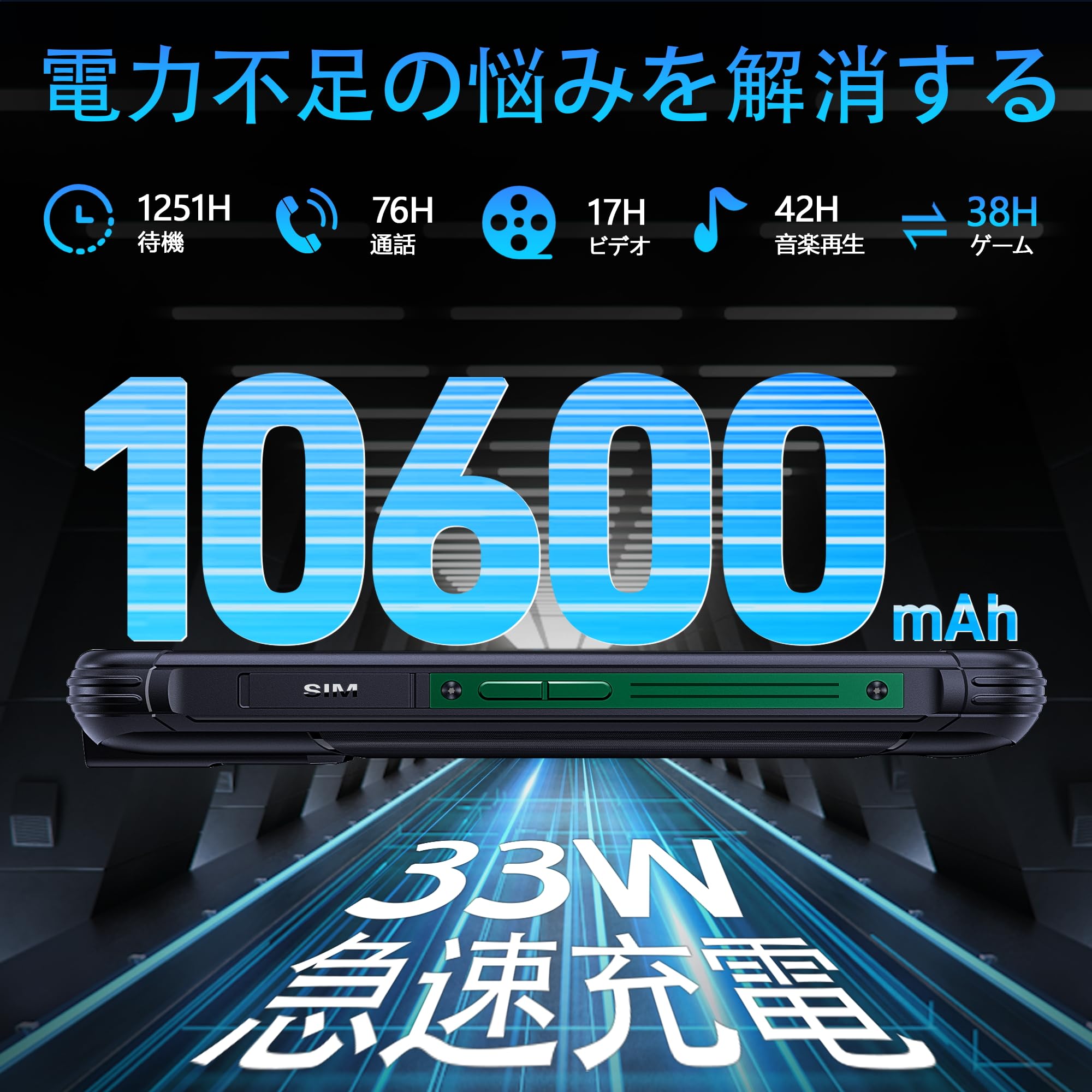 Amazon | CUBOT タフネススマホ SIMフリー 16GB RAM+256GB ROM IP68