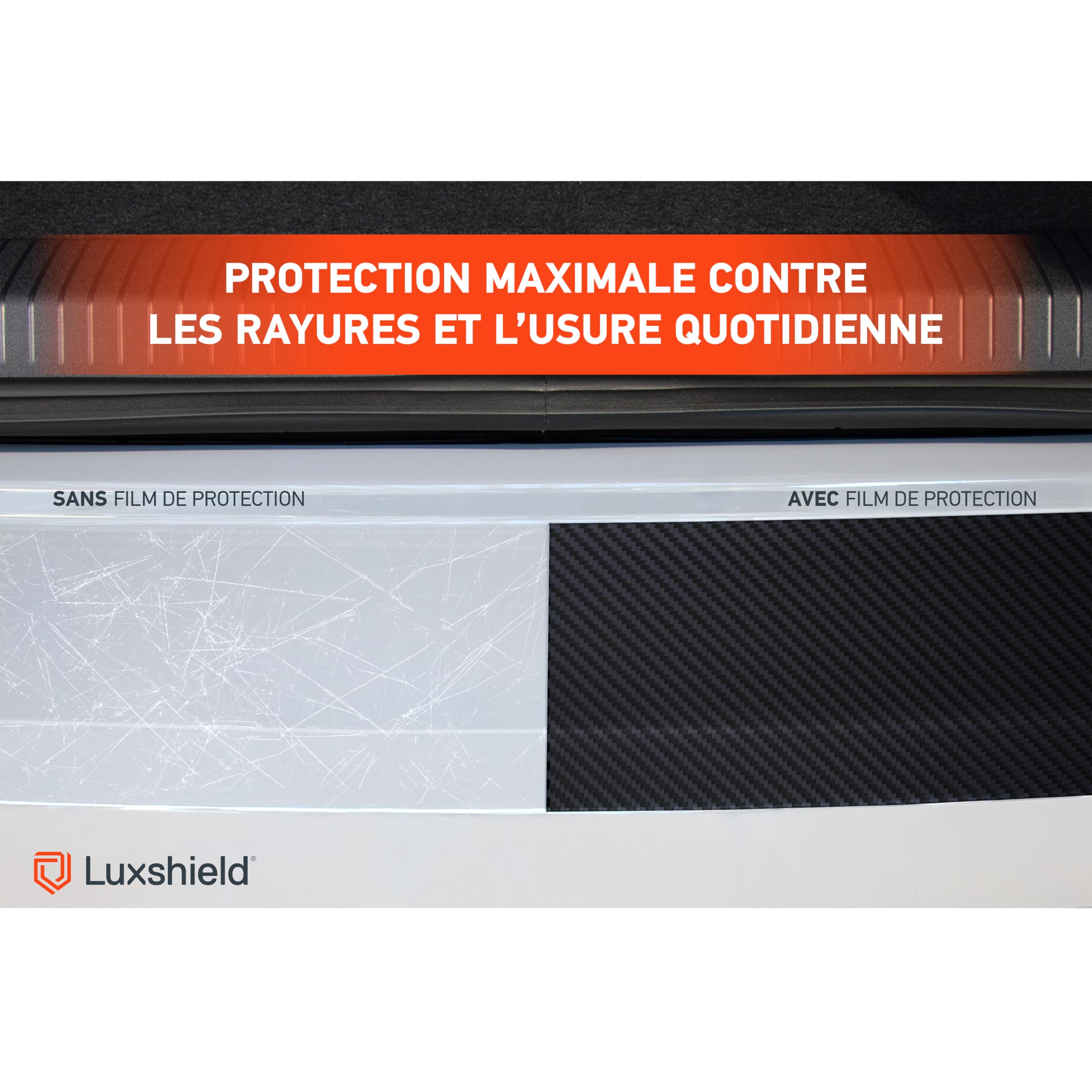 Luxshield Film Protection Seuil de Coffre Voiture pour Citroën C3 Aircross 2 (II) I 2017-2026 Pare Choc Arriere - Carbone Noir
