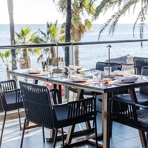 Miniatura 4 de Juego de 2 lámparas de mesa inalámbricas recargables, 6000 mAh LED, funciona con pilas, lámpara de escritorio con control táctil, atenuación