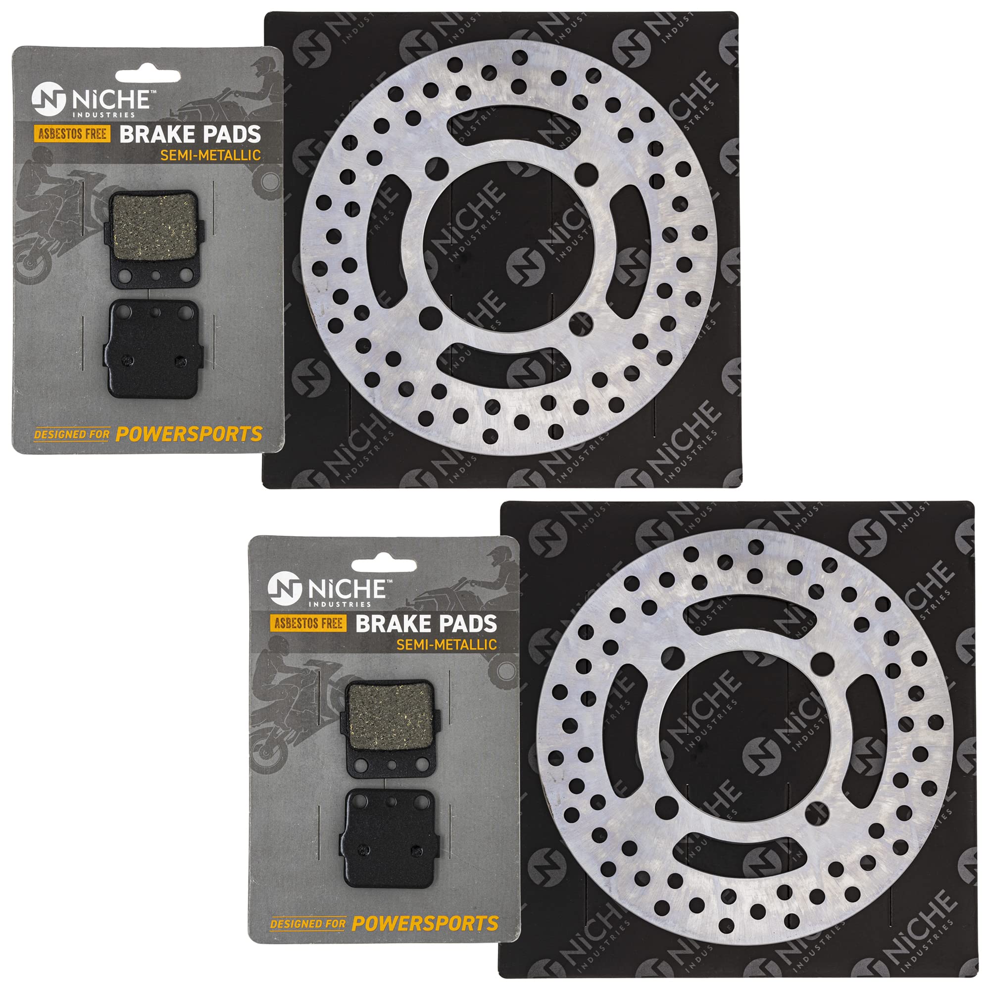 NICHE Front Brake Rotor Pad Semi Metallic Kit For Honda 43120-HA5-305 45110-HB5-007 45251-HP5-A51 45251-HP5-601 ATV