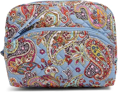 Vera Bradley Women's Cotton Large Cosmetic Makeup Organizer Bag