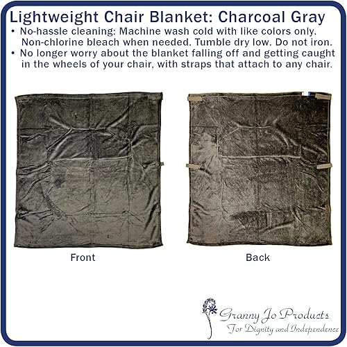 Miniatura 4 de Granny Jo Products Manta ligera para silla de ruedas, color gris carbón