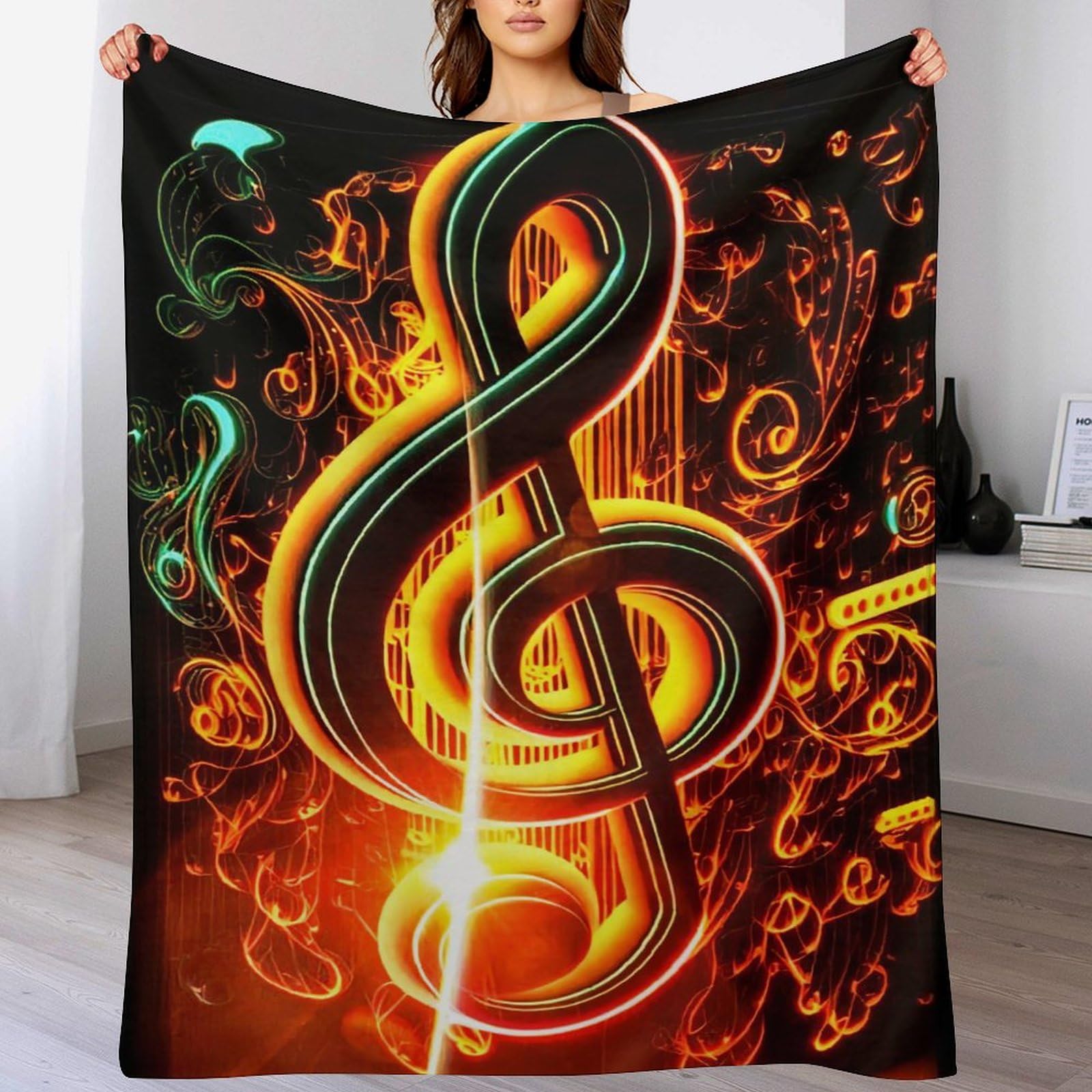 Couverture lit notes de musique pour des soirées cocooning