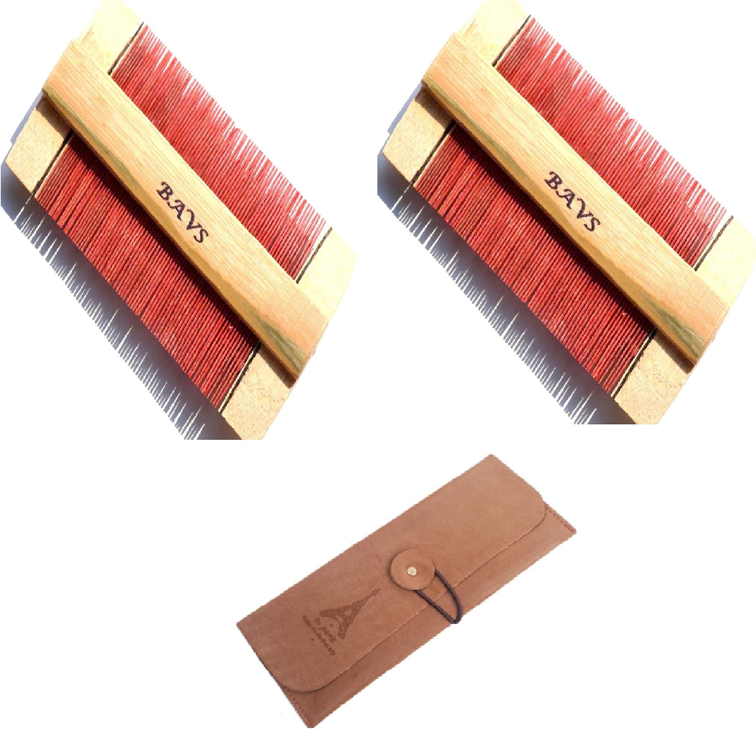 2 Pack Head Lice Comb licemeister comb.Double Sided bamboo with comb Cat Dog Pet massage Grooming