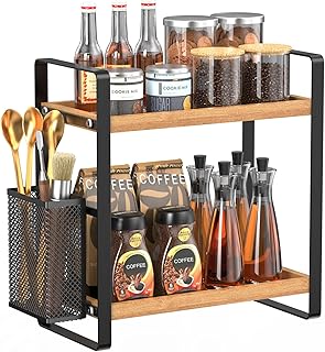 LEMIKKLE Coffee Bar Accessories and Coffee Cup Holder, Kitchen Organizer and Storage, Spice Rack Organizer for Countertop, Kitchen (Basket)
