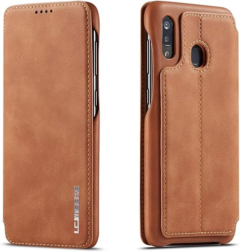 QLTYPRI Para Samsung Galaxy A40 Caso, Vintage Slim Cierre Magnético PU Funda De Cuero Con Función De Soporte Y Ranura Para Tarjeta De Crédito