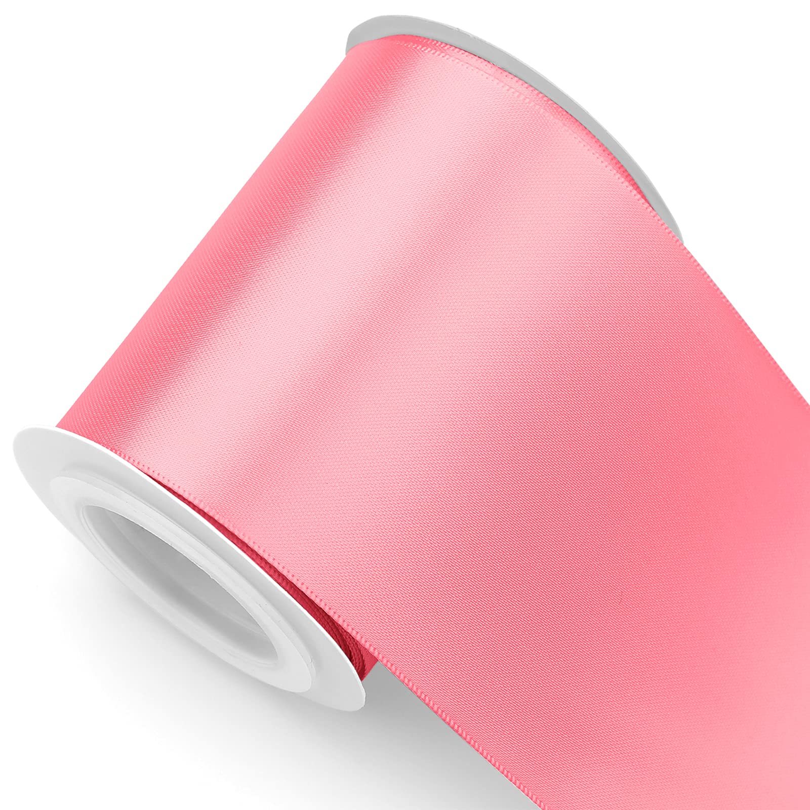 Humphrey's Craft3 Inch Coral Rose Double Faced Satin Ribbon - 5 Yards Variety of Color for Crafts Gift Wrapping Cutting Ceremony Decoration Sewing Christmas Tree Wedding and Dining Tables.