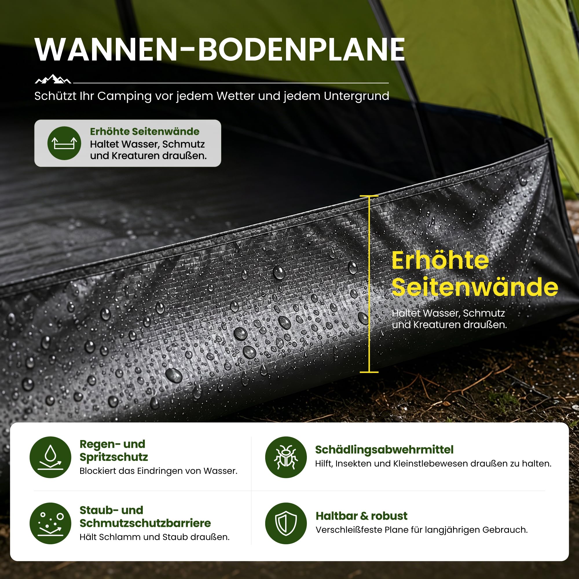 High Peak Campingzelt für 3 Personen, Kuppelzelt mit langem Vordach, leicht | 2-in-1 Innenzelt mit Regenplane, Wasserabweisendes Außengewebe, Mesh-Belüftung, Für Festival und Kurztrips