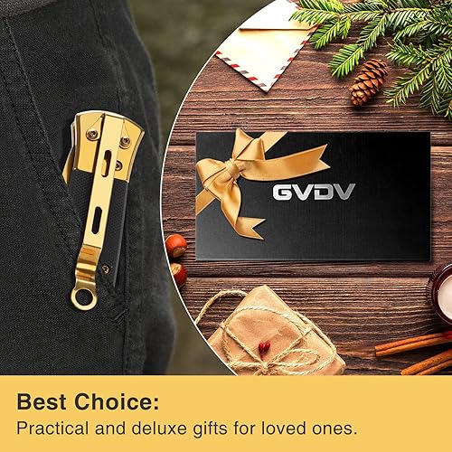 Miniatura 7 de GVDV Cuchillo de bolsillo plegable con mango G10, cuchillo EDC de acero inoxidable 7Cr17 con bloqueo de forro de seguridad, cuchillo de pesca de