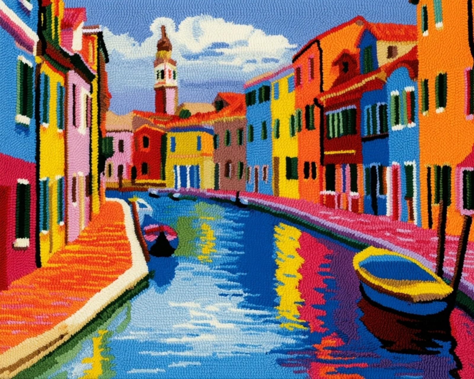 Wallphantom Latch Hook Rug Kits for Adults,Venice Landscape