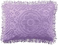 Vista 3 de Montgomery Ward Funda Decorativa de Almohada Chocolate, 100% Algodón, Diseño Floral Suave y Acogedor con Flecos, Funda de Almohada Decorativa