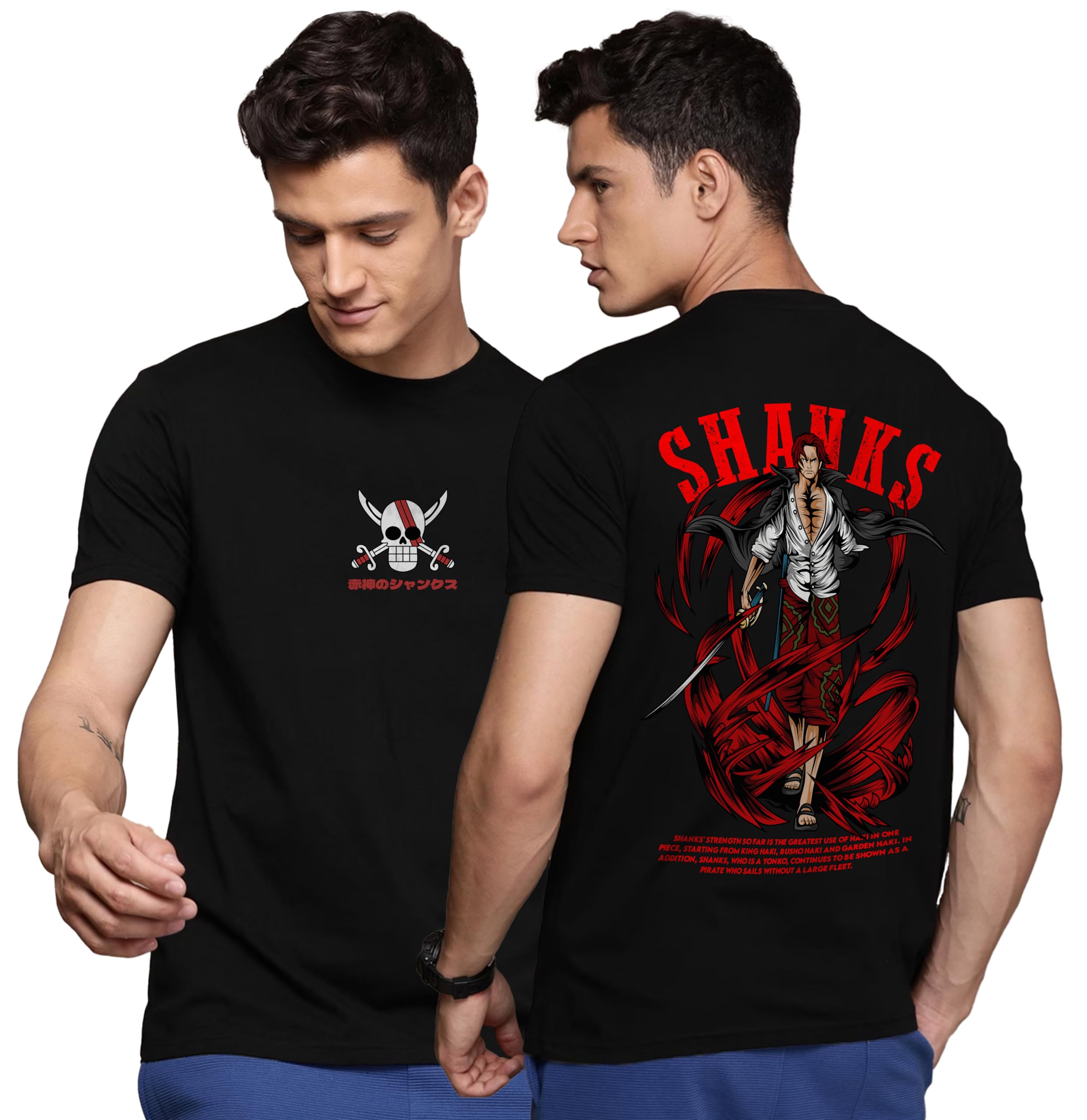 darkbuck Anime Shank - One Piece Manga Series Regular Fit T-Shirt for Men and Women-picture-30