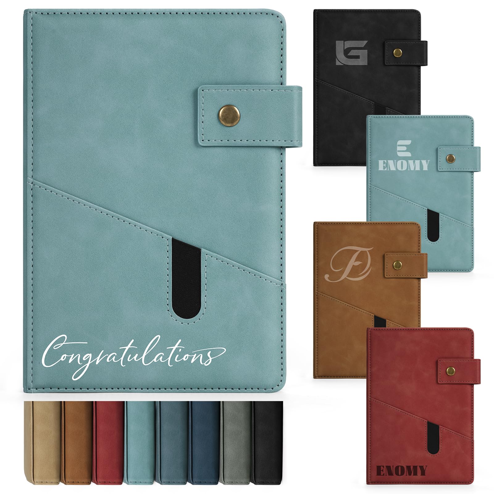 ENOMY Personalised Notebook A5 Leather Custom Personalized Notebooks Customisable Notebooks with Logo Text Pictures Personalised Notepad Hardcover Notebook for Bussiness Gift College 200 Pages