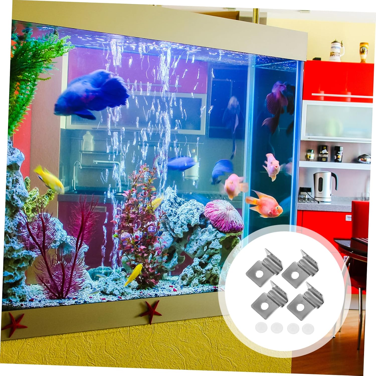 BESPORTBLE 8pcs Aquarium Glass Cover Brackets Fish Tank Support Clips Secure Lid Holders for Preventing Fish Escape Easy Install for Glass