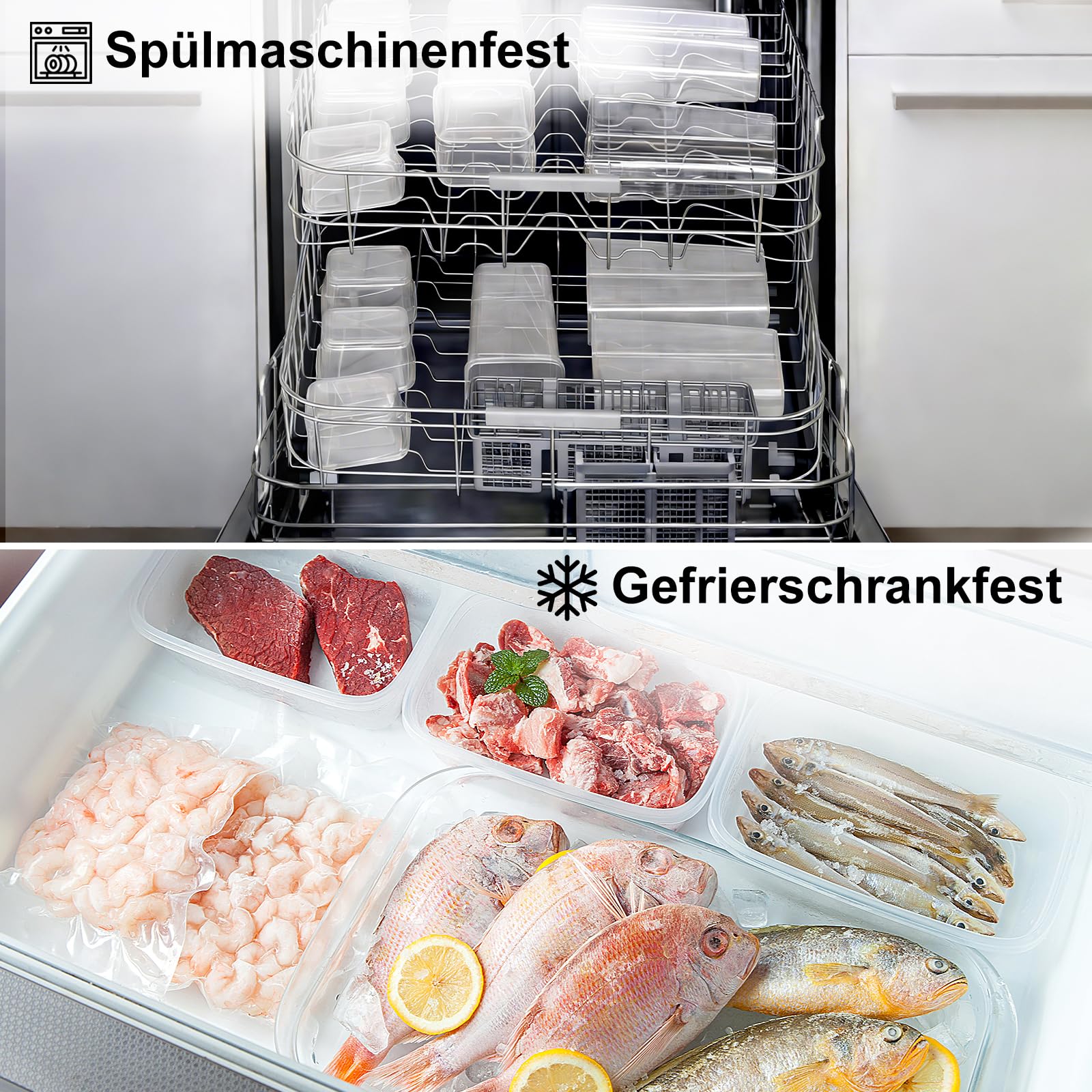 Haushaltszauber Set di barattoli XXL 2026 – 42 pezzi | Contenitori ermetici e contenitori | senza BPA, impilabili e trasparenti | Conservazione alimentare cucina, frigorifero e congelatore