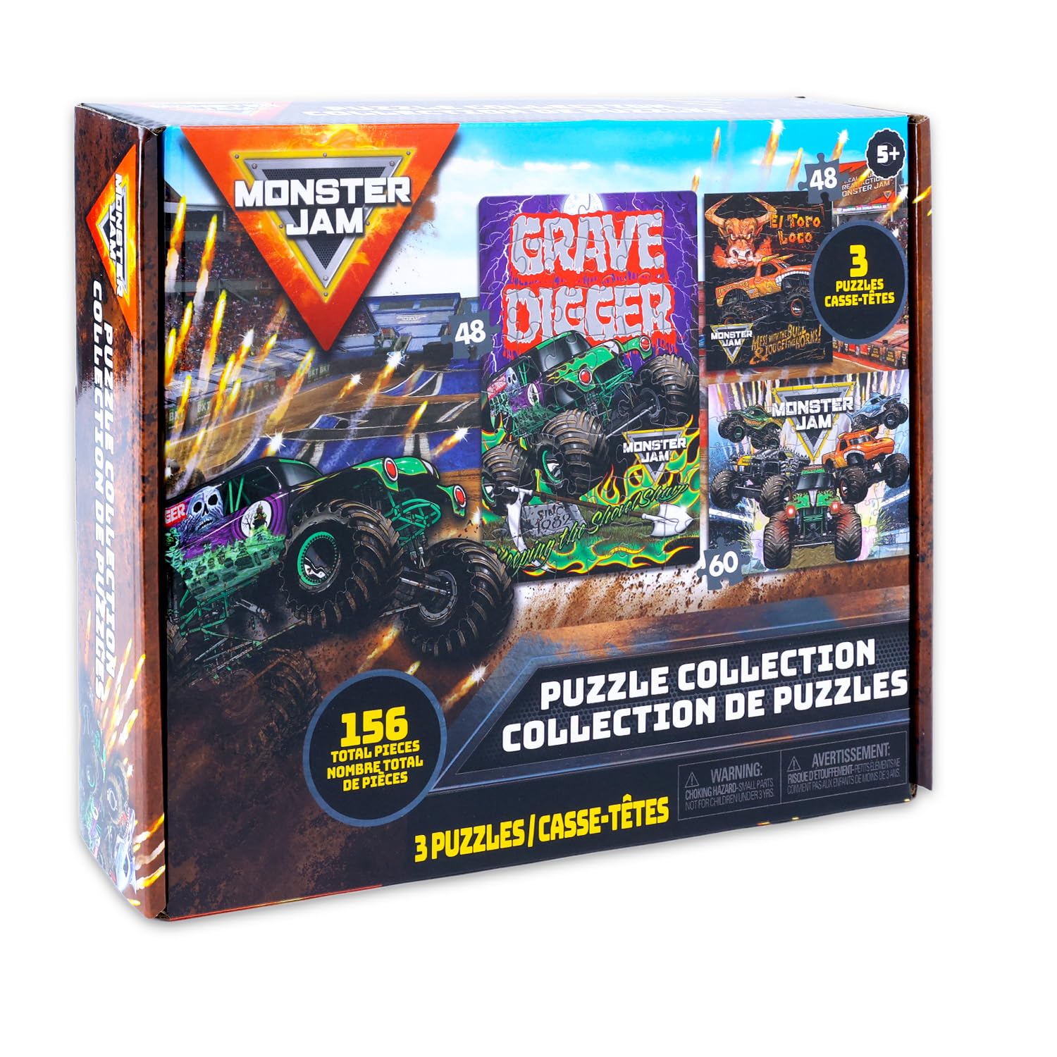 Monster Jam Set di puzzle Premier – Bundle con 3 puzzle camion più tatuaggi e altro per bambini adulti | Monster Jam Toys for Boys