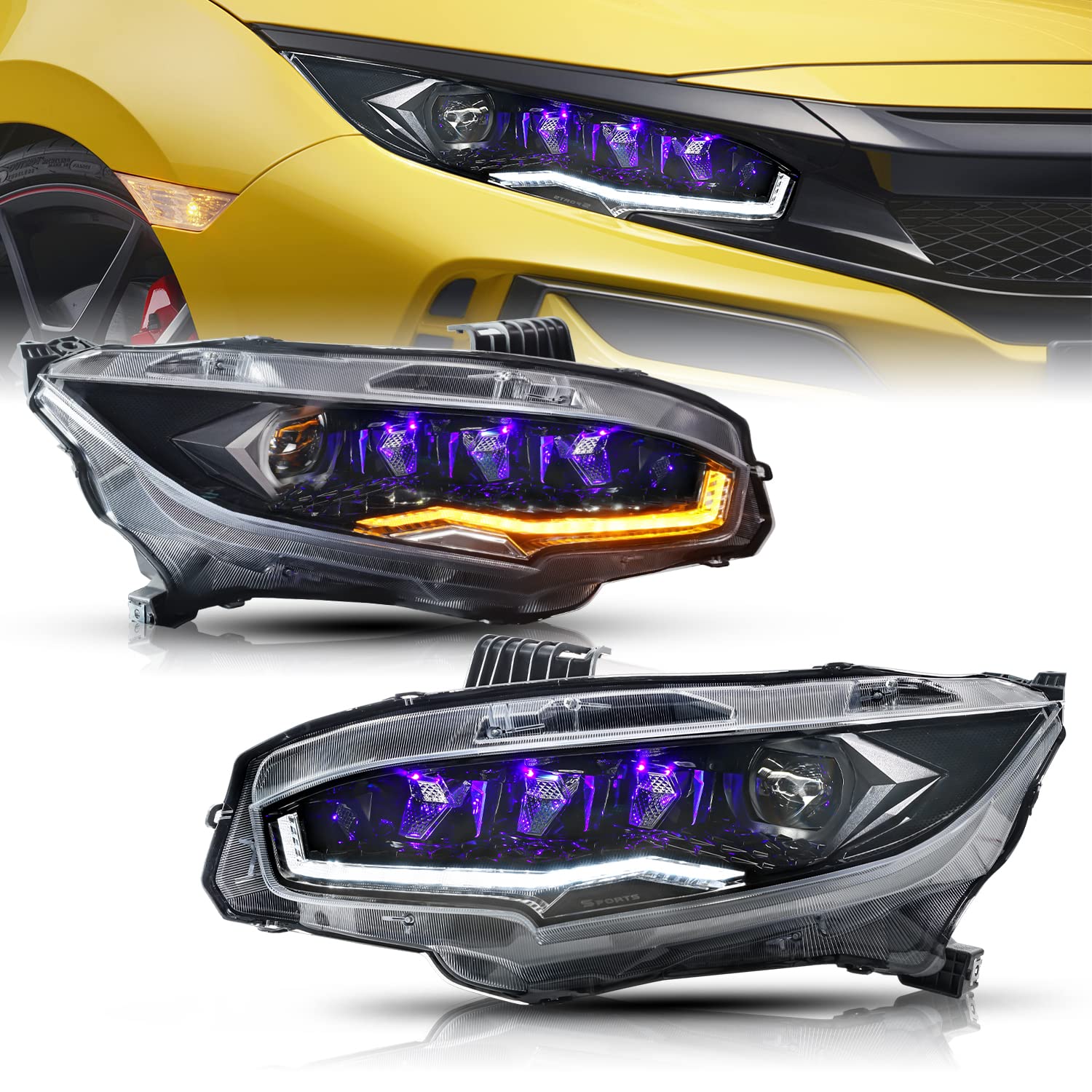 Buy Archaic Headlights Assemblies for 10th Gen Honda Civic 20162021