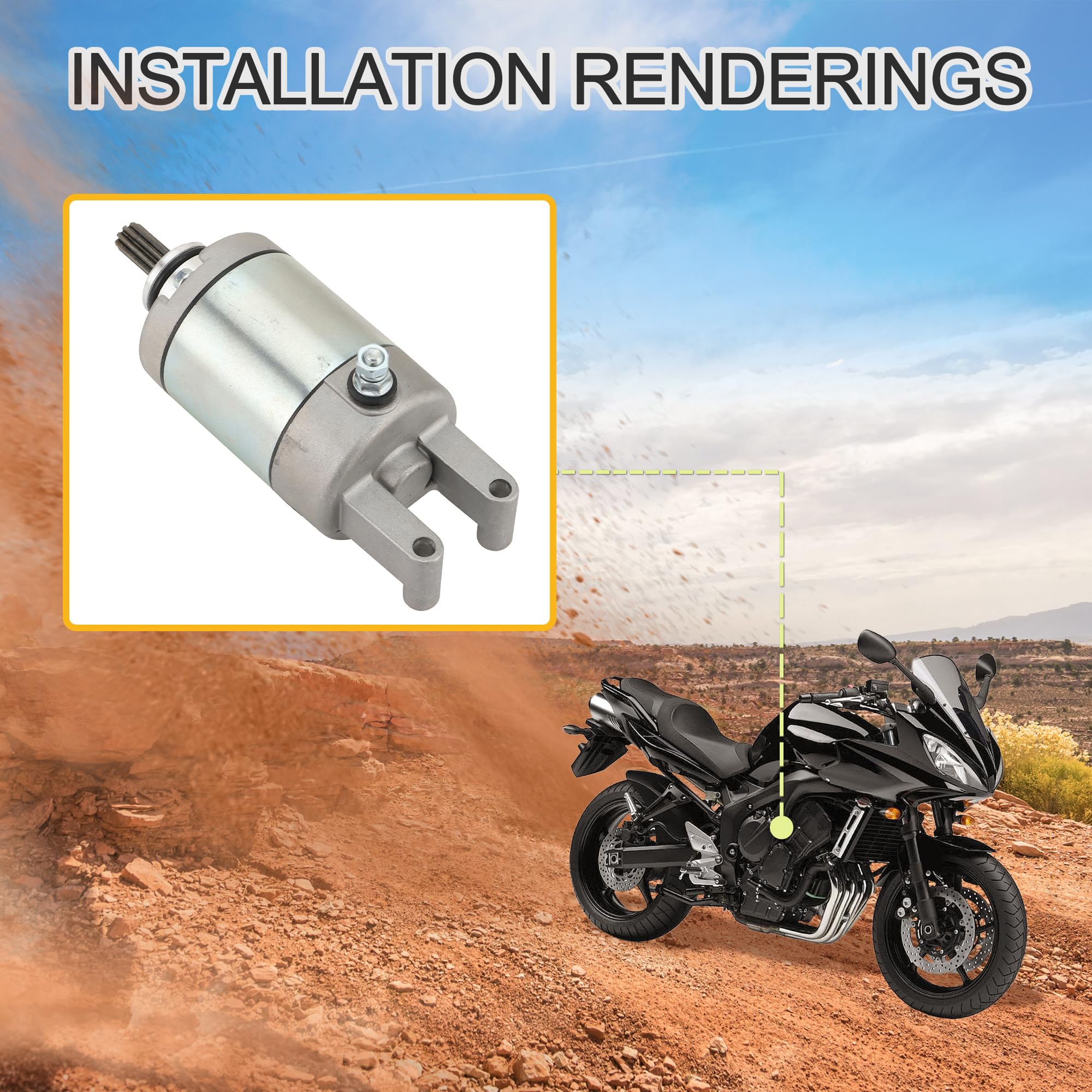 GOOFIT Inicio eléctrico Accesorios del motor Ajuste del motor Reemplazar Para YZF R6 YZF R6S FZ6 1999-2009 5EB-81890-00-00