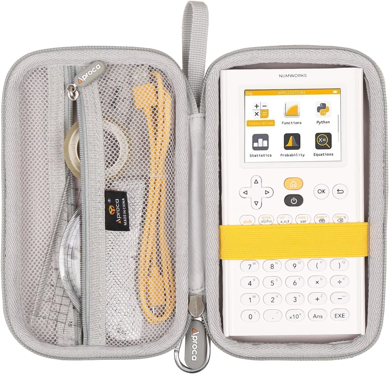 Aproca Grey Hard Storage Portable Case, for NumWorks Graphing Calculator