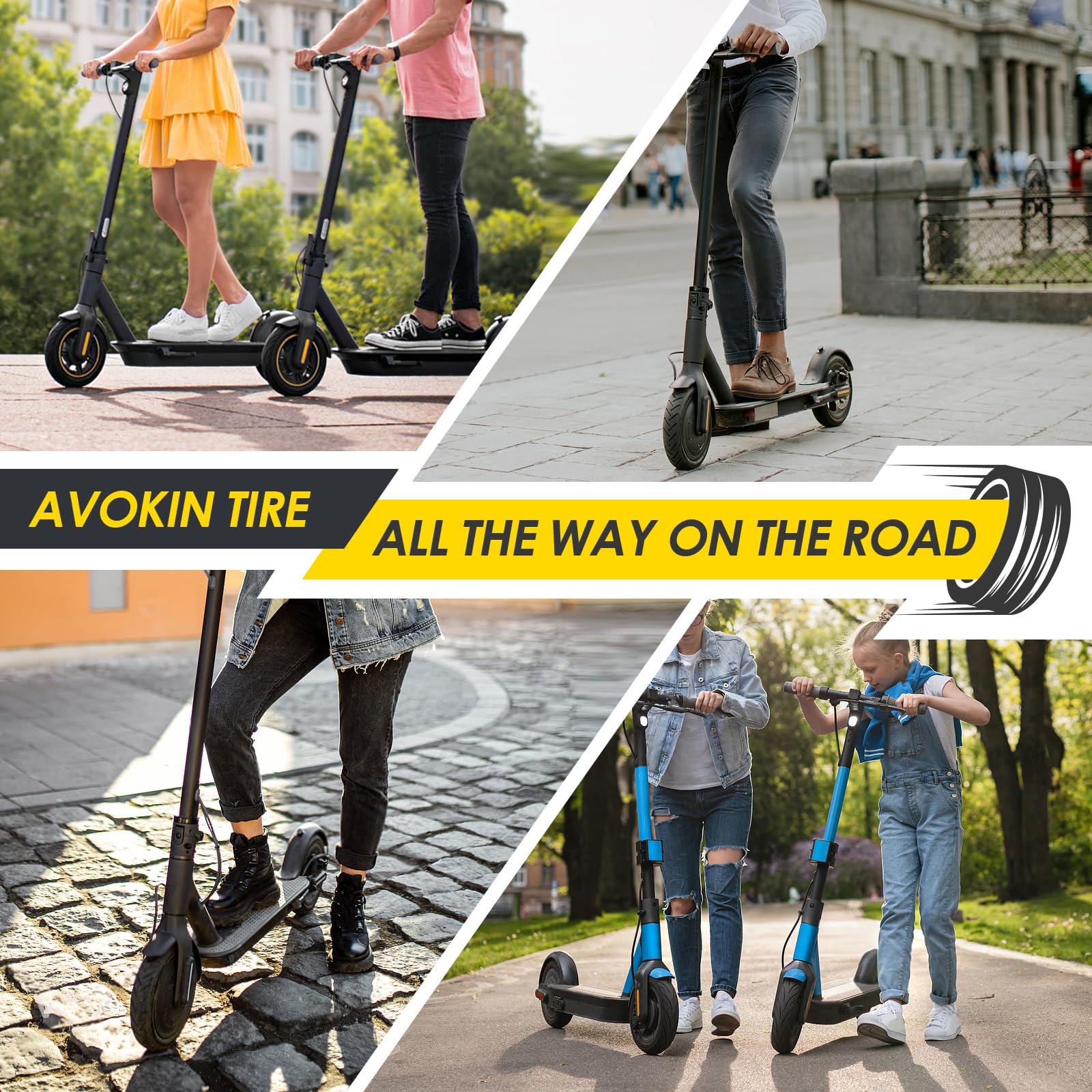 Neumático sin cámara de goma autosellante de 9 x 2, neumáticos eléctricos de 9 pulgadas con pegamento vivo reparables para scooters eléctricos/movilidad/patín