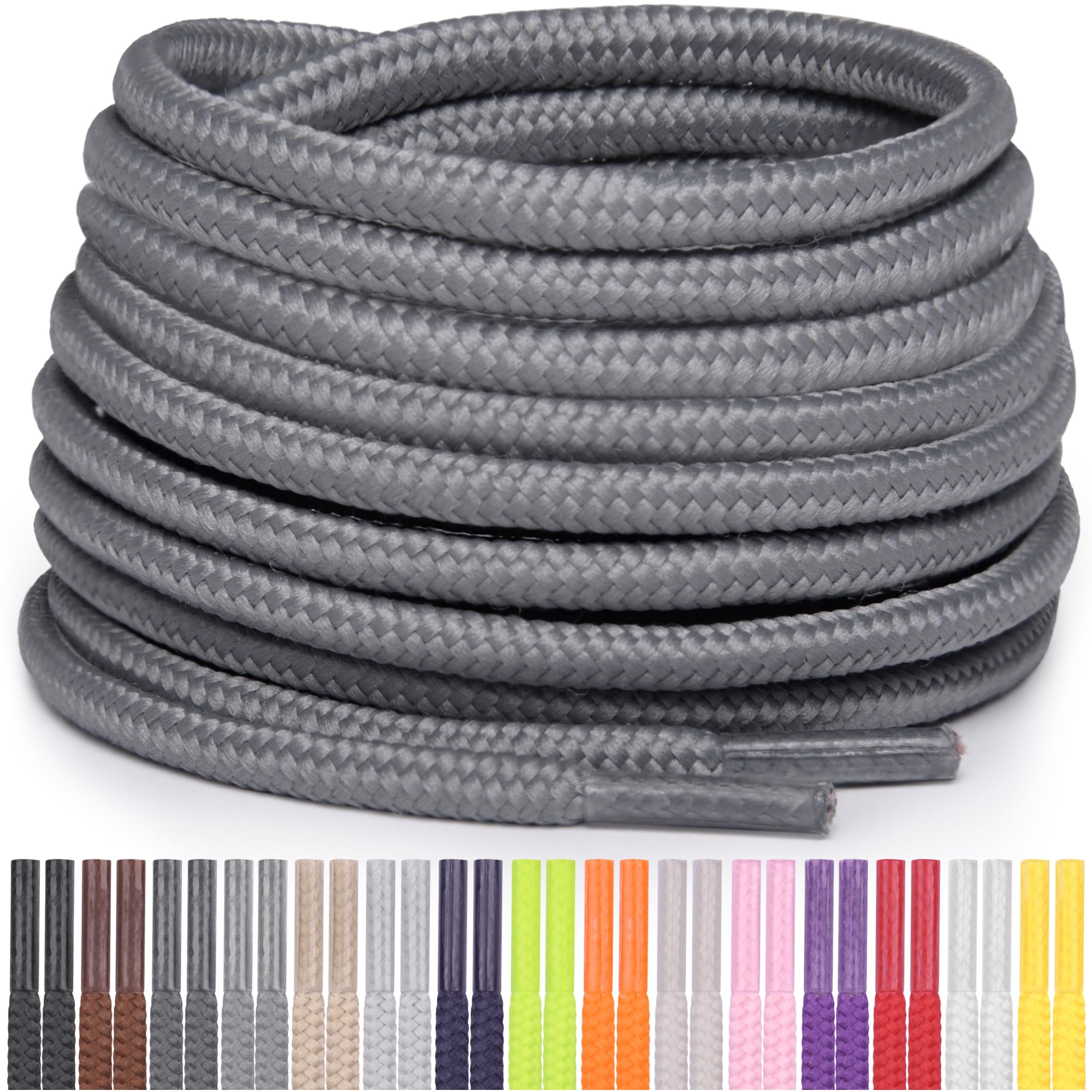 Miscly Round Shoelaces [1 Pair] 5/32″ Thick - For Shoes, Sneakers & Boots