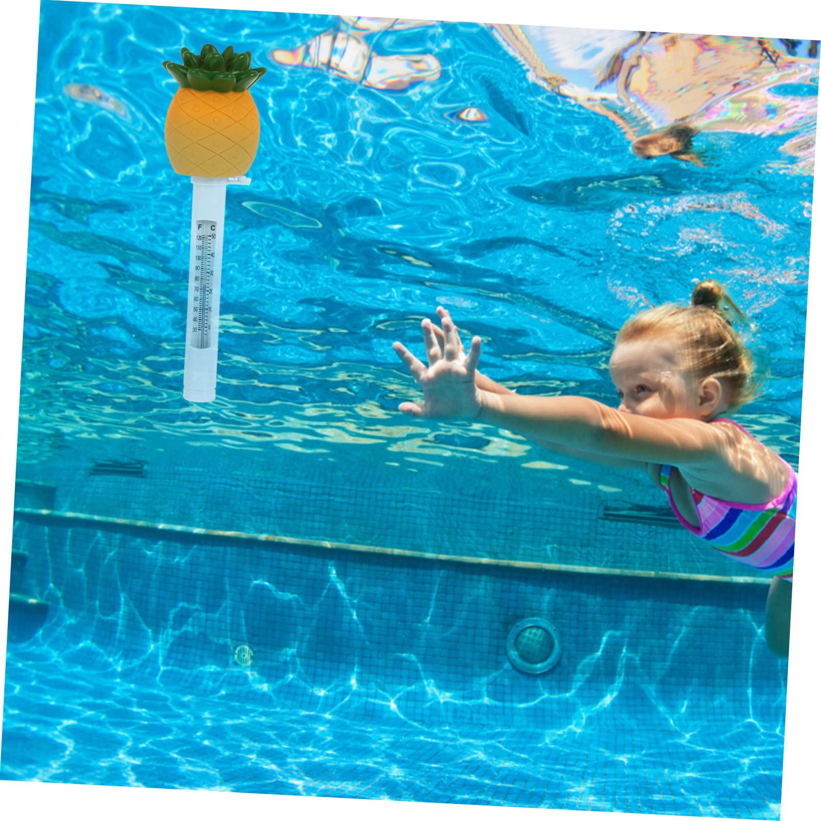 Yardwe 2stücke Pineapple Floating Swimming Pool Thermometer Cartoon Pool Scale Thermometer Für Genaue Temperaturmessung Schwimmbad Und Für Spaß Im Wasser