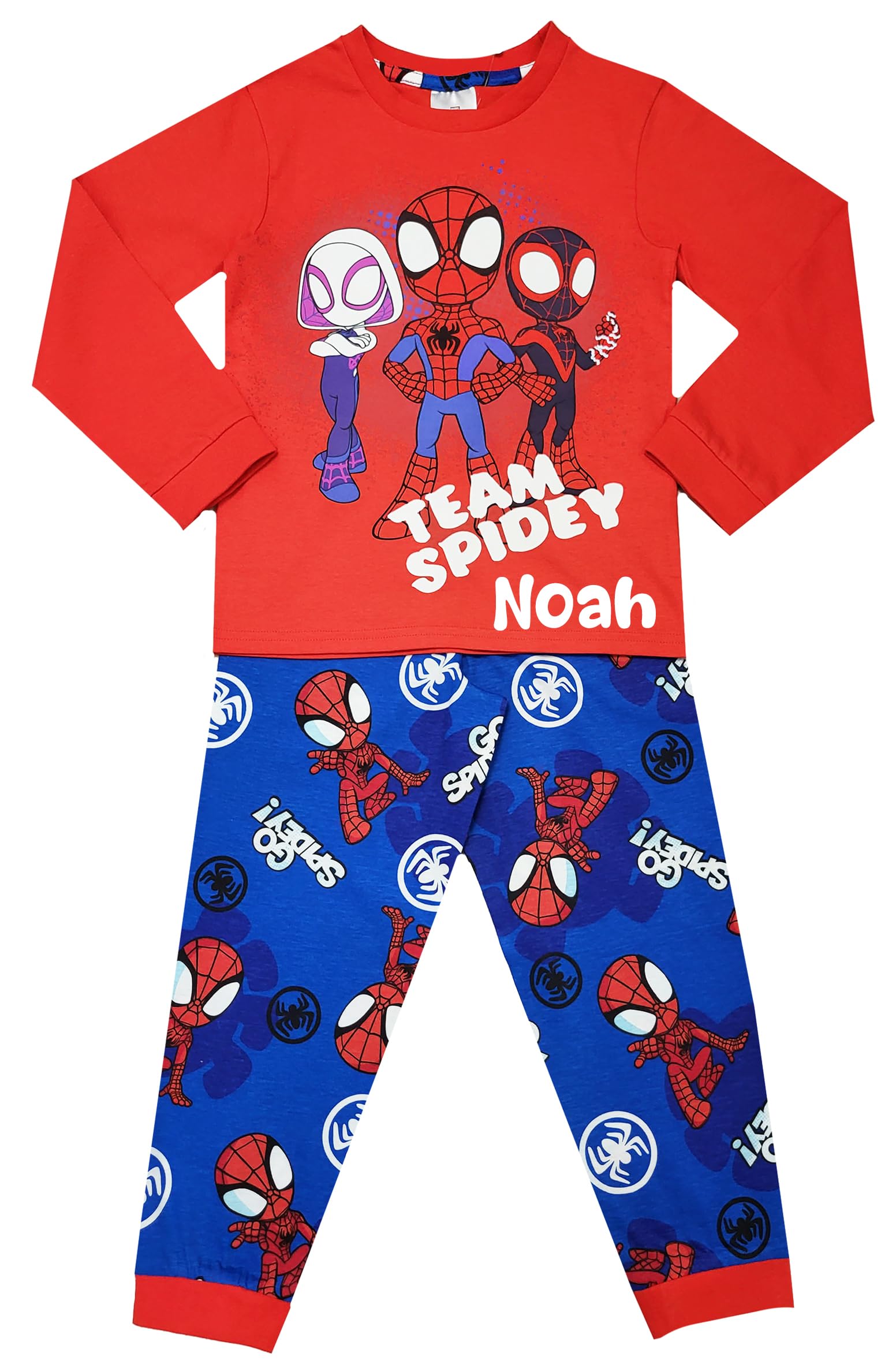 Marvel Boys Personalised Spidey & Friends Spidey & Friends Personalised Pyjamas Spiderman Character Nightwear (, 2-3 Years)