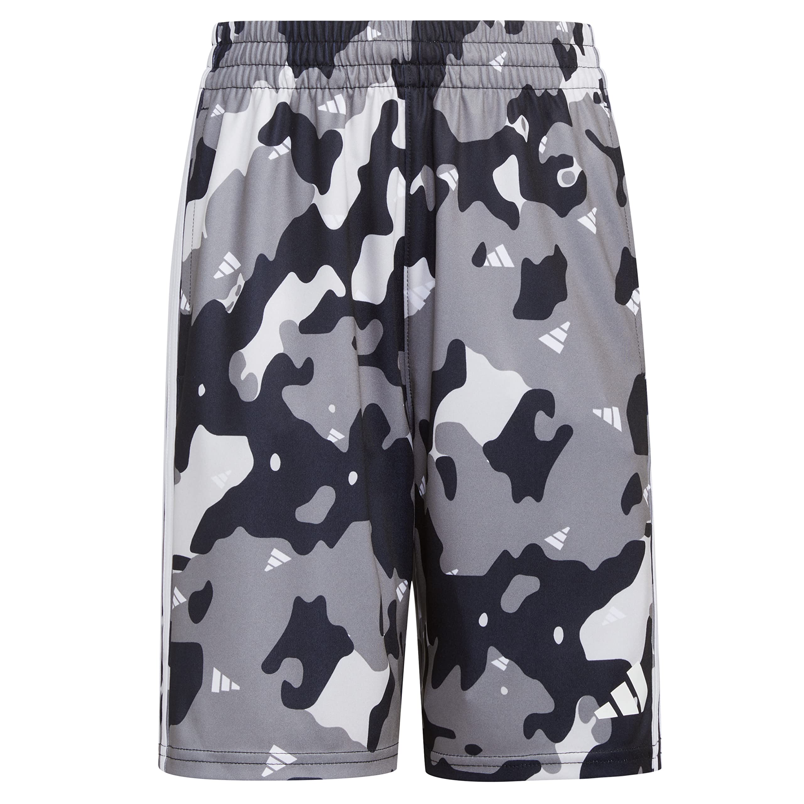 adidas Boys' Little AEROREADY Elastic Waistband Camo Shorts, Black, 4