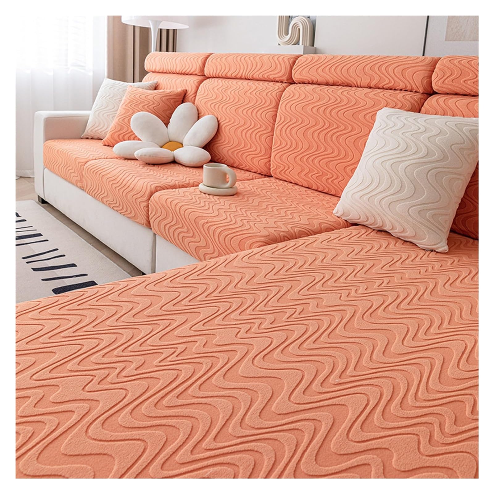 Housse de coussin antidérapante velours pour canapé d'angle
