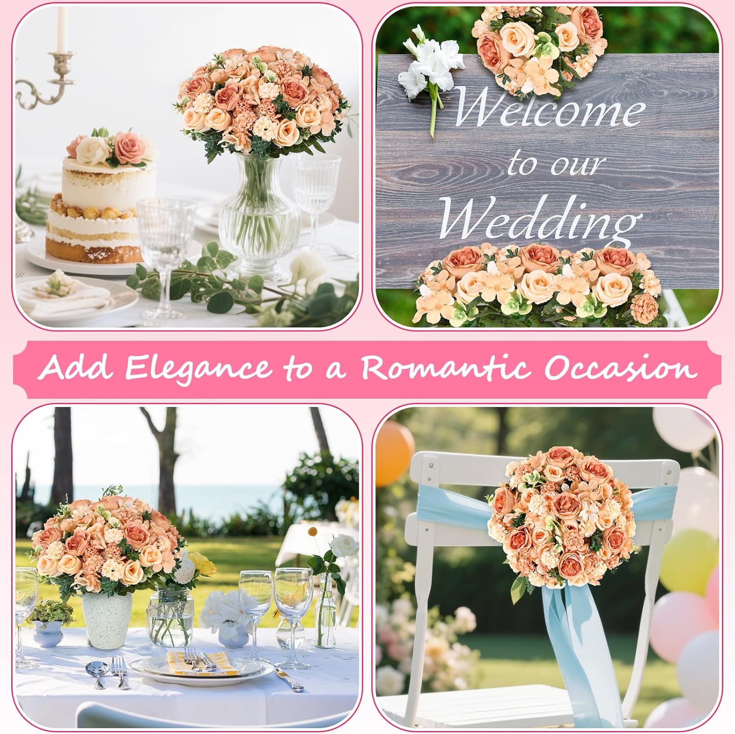 Olgaa 12 Bundles Peonies Artificial Flowers Silk Flowers Faux Peony Fake Peony Hydrangea Flower Bouquet Bulk for Vase Filler Centerpiece Table Decorations Wedding Arch Flowers (Yellow) - Image 6