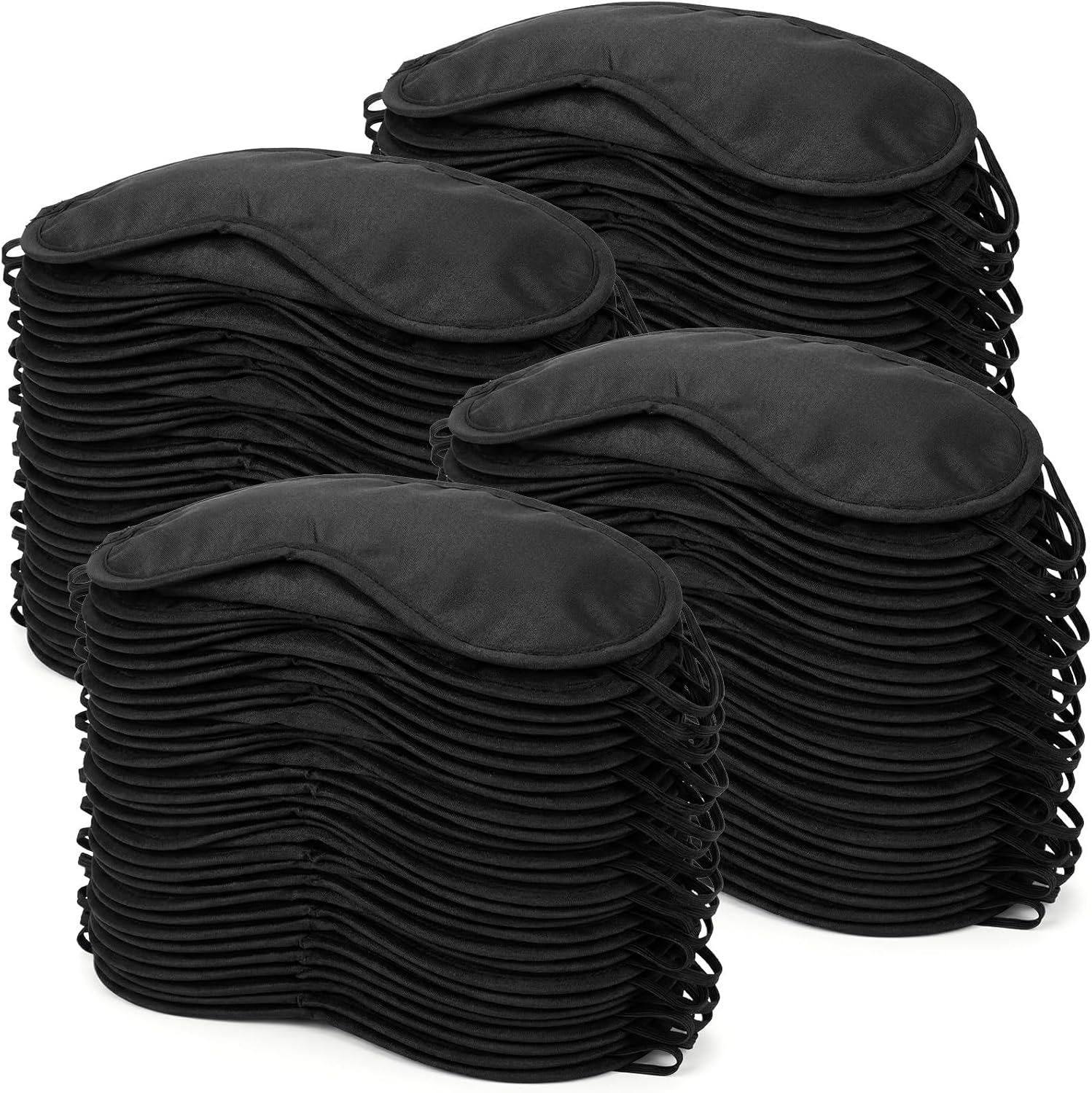 Tarpop 200 Pcs Eye Mask Sleeping Blindfold Eye Cover with Nose Pad and Adjustable Strap for Games Party Team Building Travel Individually Wrapped Sleep Mask for Women Men