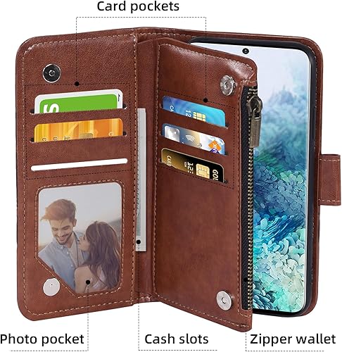 Miniatura 3 de Asuwish Funda de teléfono para Samsung Galaxy S20 FE 5G de 6.5 pulgadas con protector de pantalla de vidrio templado y tarjetero abatible para