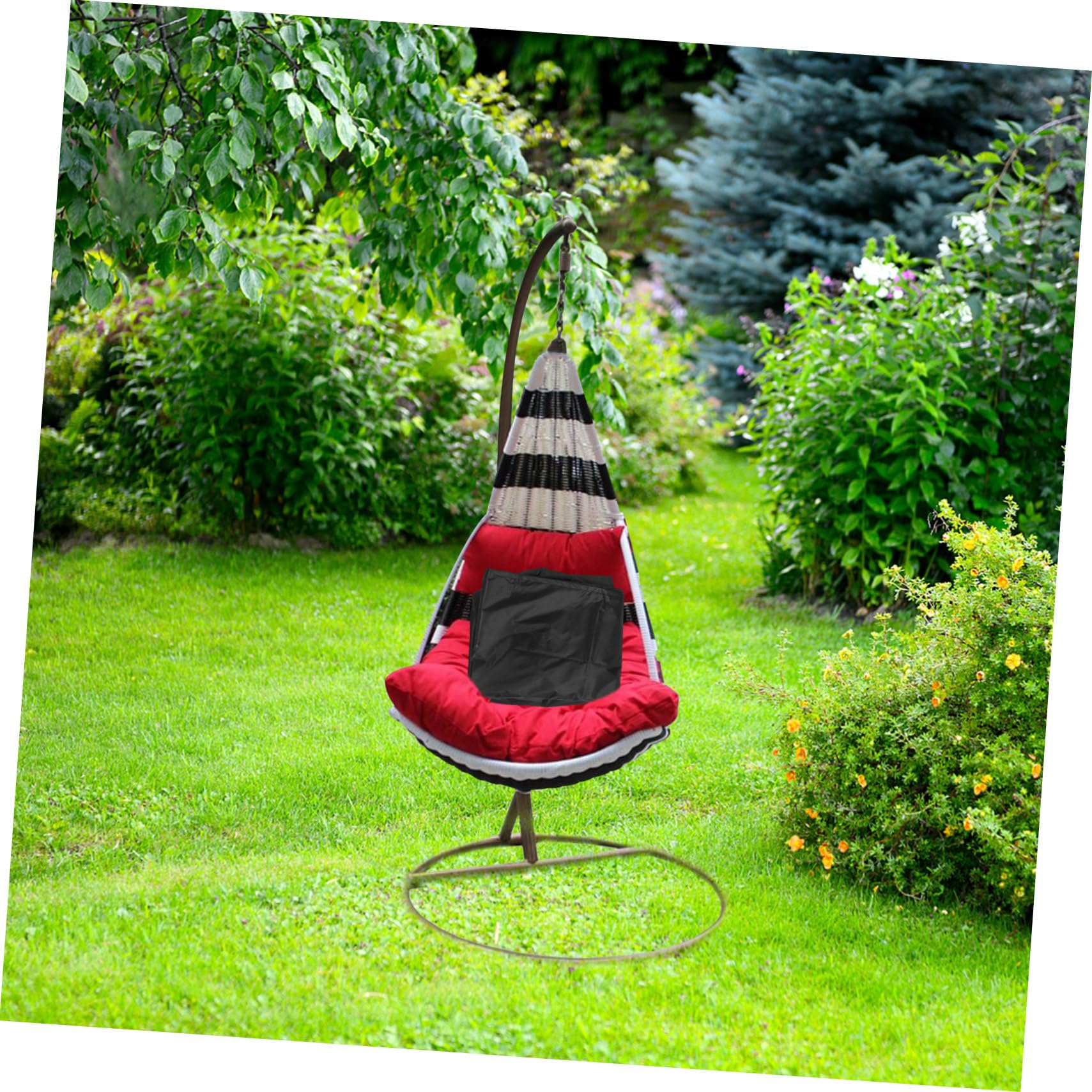 Housse de Chaise Suspendue Oeuf Imperméable avec Fermeture Éclair Protection Complète Anti-uv et Vent pour Fauteuil Jardin Extérieur Résistante Vent et Facile à Nettoyer Noir