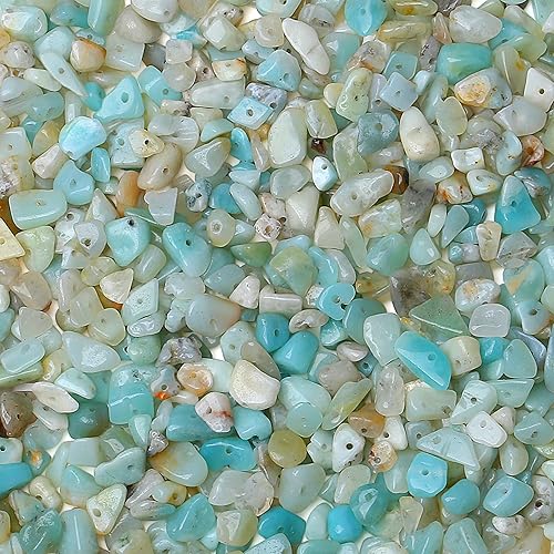 ZHIYUXI 400 cuentas de amazonita de 5 a 0.315 in, piedras preciosas de cristal para hacer pulseras, cuentas de piedra irregulares para hacer joyas,