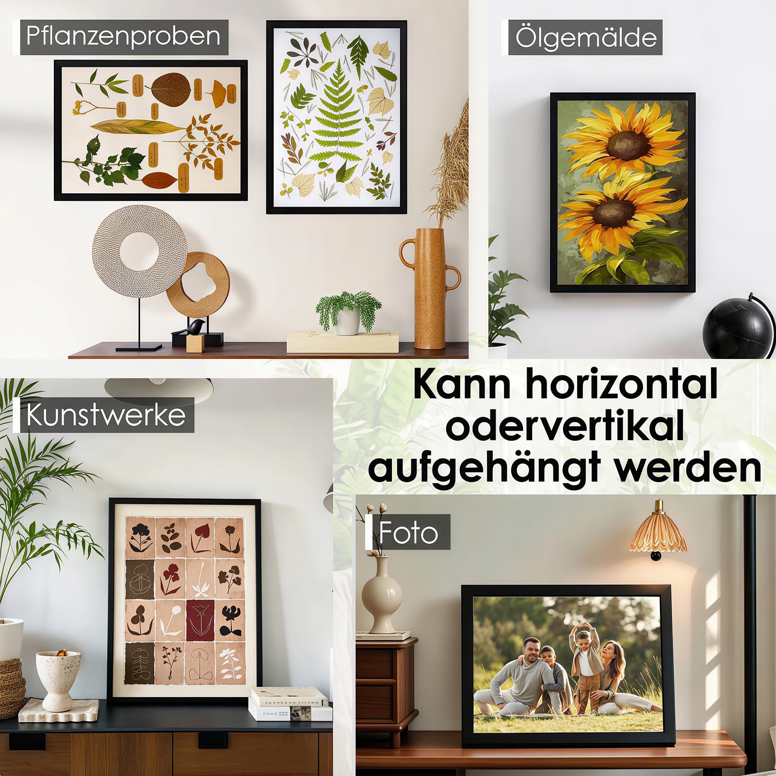 3D Bilderrahmen zum Befüllen, 41,5 x 31,5 x 4,5cm Schwarz Shadow Box, 3D Objektrahmen Tiefer 3cm für Hochzeitsstrauß, DIY Kunstwerke, Tiefer Rahmen für Wand