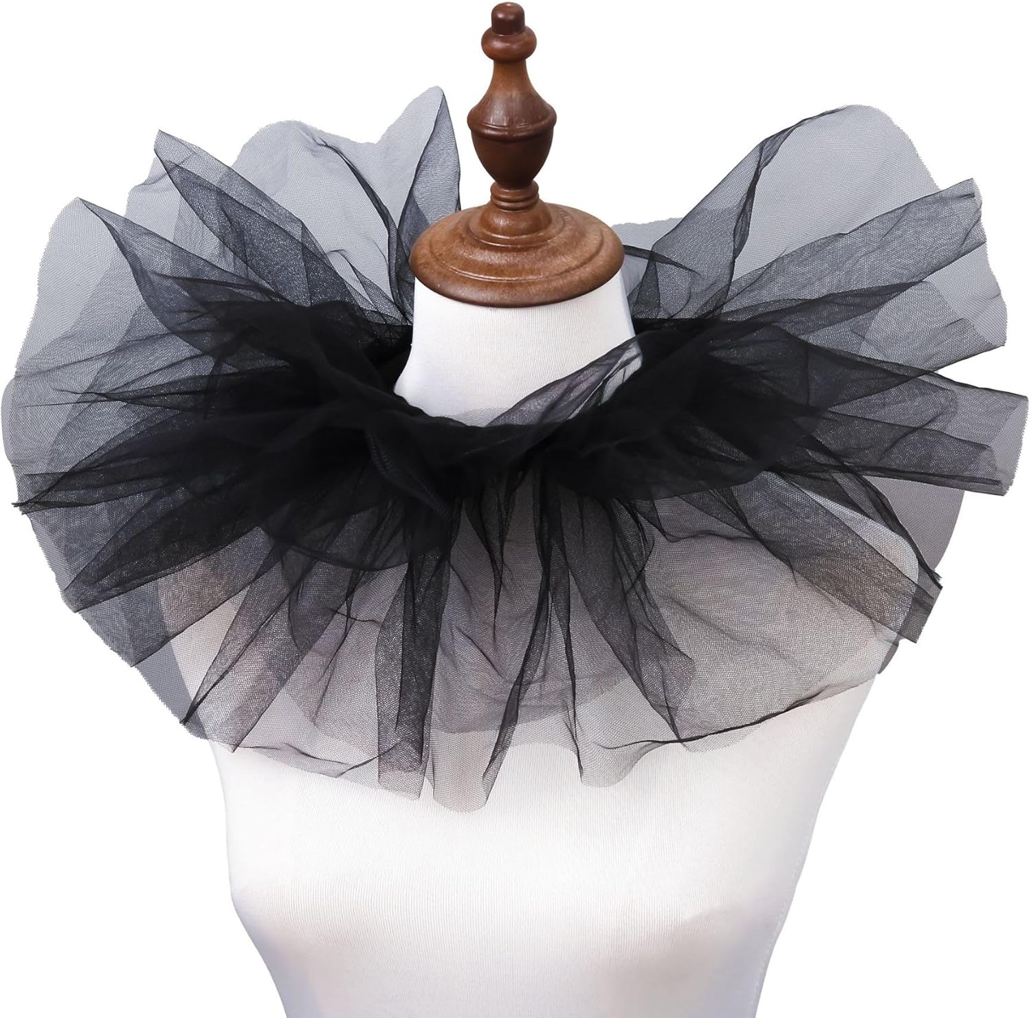 Clown Tulle Ruffle Collar, Layered Mesh Neck Ruffle, Victorian Elizabethan Renaissance Halloween Costume Accessory - Image 6