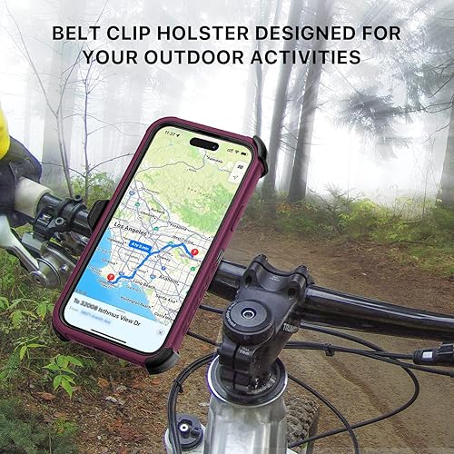 Miniatura 2 de MYBAT PRO Maverick Series - Funda a prueba de golpes, para iPhone 14 Pro Max, con funda de clip para cinturón y vidrio templado, 6.7 pulgadas,