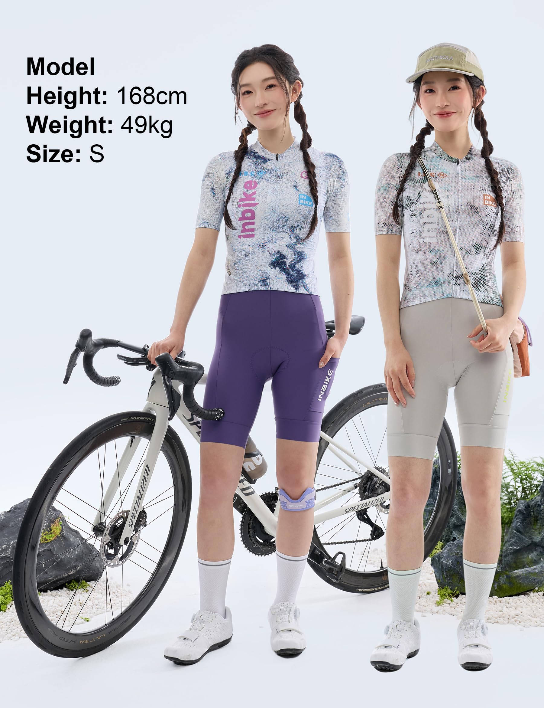 INBIKE Radtrikot Fahrradtrikot Damen Sommer Kurzarm mit 3 Taschen Atmungsaktiv Schnelltrocknend Fahrradsport Frauen XX585