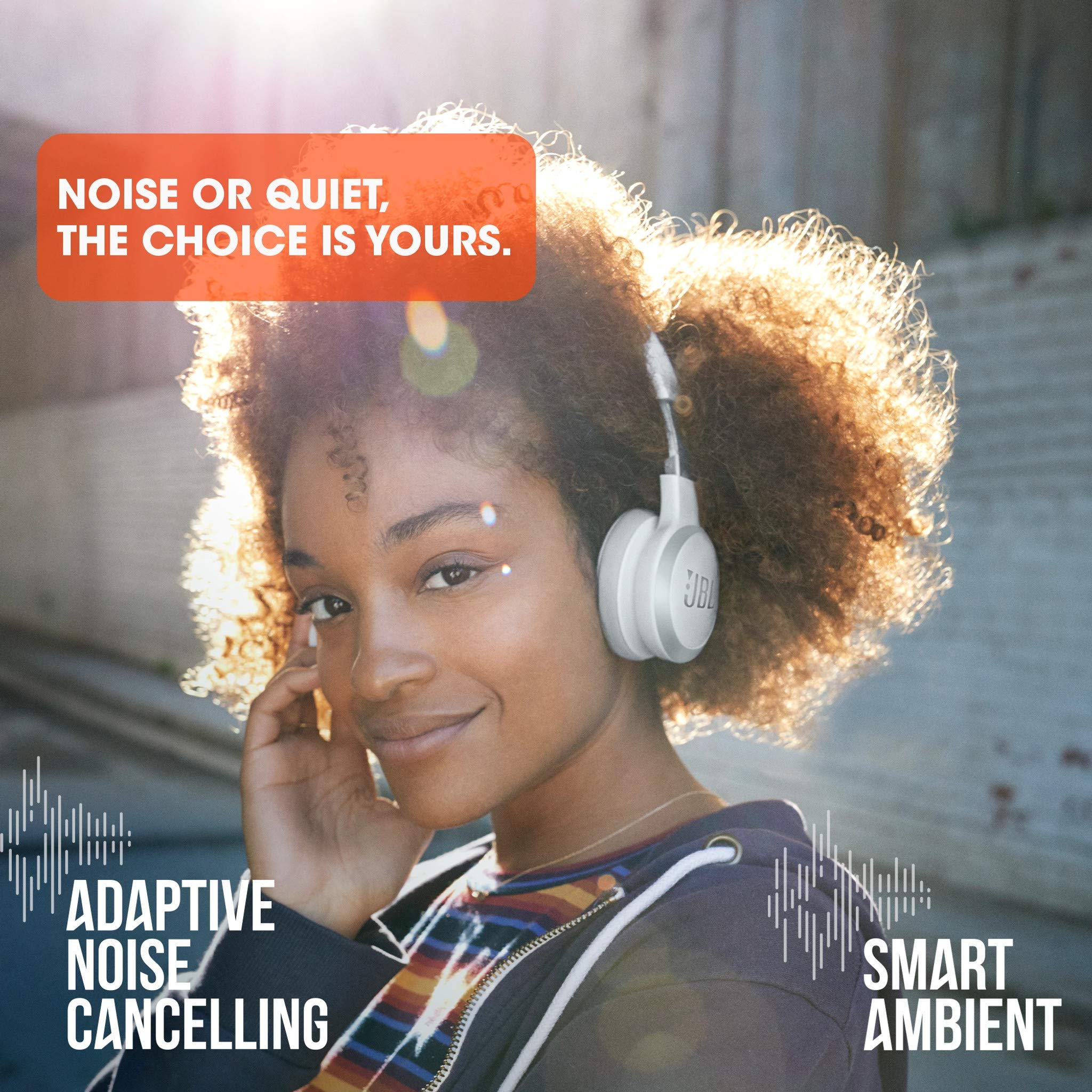 JBL Live 460NC – Casque audio supra-auriculaire sans fil – Écouteurs Bluetooth avec réduction de bruit et commande pour appels – Autonomie jusqu'à 50 heures – Blanc