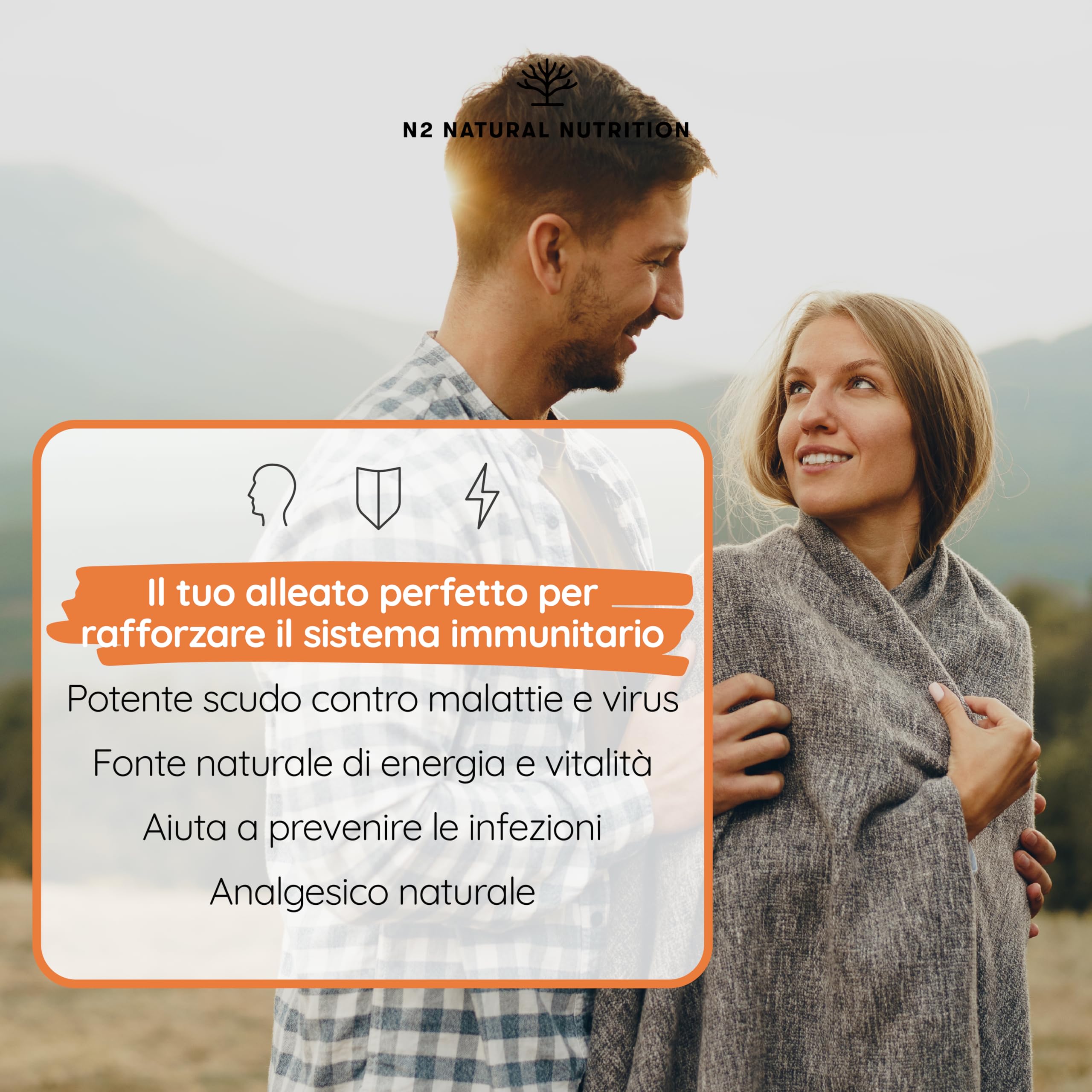 Pappa Reale con Propoli, Echinacea e Vitamina C (80 mg). 60 Flaconcini. Aumenta la Vitalità, Rafforza le Difese Immunitarie di Adulti e Bambini, Riduce i Sintomi di Fatica. CE. N2 Natural Nutrition