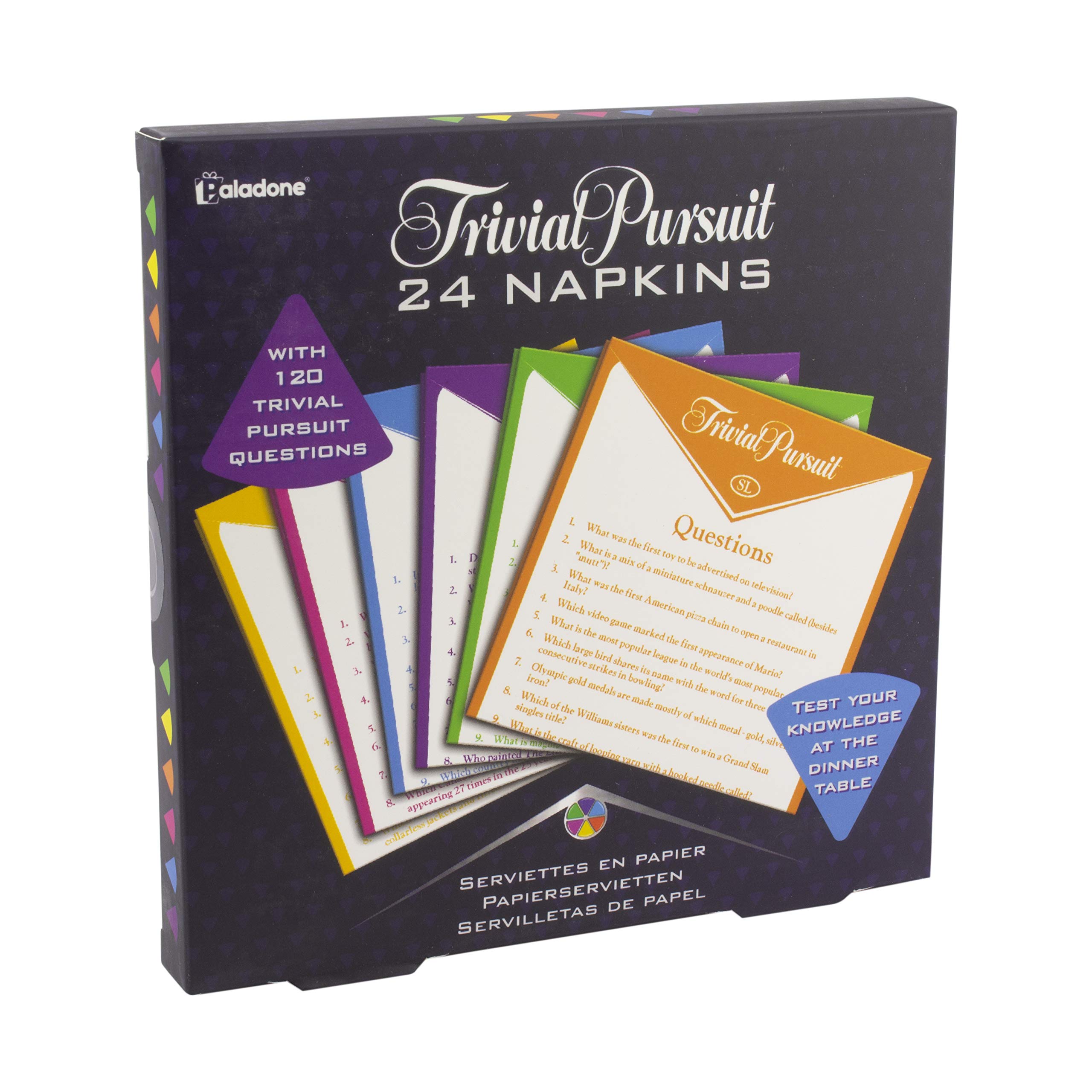Paladone Trivial Pursuit Servilletas – Juego de 24 servilletas con preguntas triviales, PP6680TP