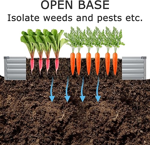 Miniatura 5 de Foxlang Paquete de 2 camas de jardín elevadas galvanizadas de 8 x 2 x 1 pies (paquete de 2), jardinera para exteriores, kit de cama de metal para