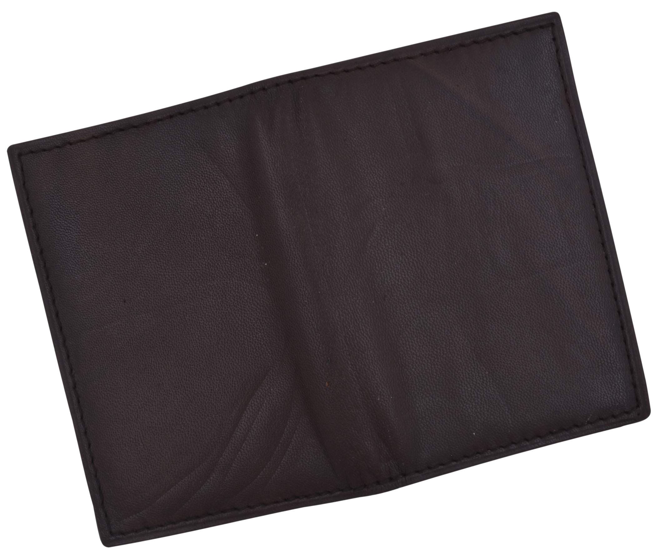MARSHAL Soporte plegable de piel auténtica para tarjetas de visita y tarjetas de crédito con carga lateral, Marrón, Talla única, Billetera plegable