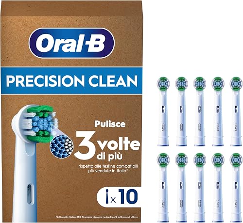 Oral-B Replacement Toothbrush Heads for Oral B Electric Toothbrush, 10 Pro Precision Clean White Genuine Heads, Pack Suitable for Letterhole
