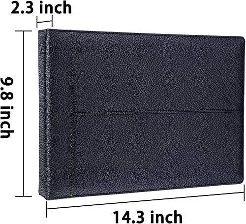 Miniatura 9 de Antner Carpeta de cheques de negocios de 7 anillos para cheques comerciales, capacidad para 600 cheques, cubierta de piel sintética con bolsa con