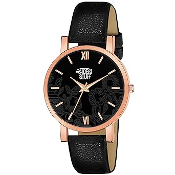 Swadesi Stuff Flower Analogue Girls & Womens Watch (Gold Case Multi Colored Leather Strap)