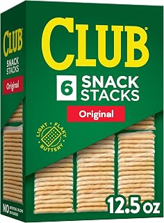 Club Snack Stacks Original Crackers, 12.5oz Box (6 Portable Stacks) - Light Flaky Buttery Lunch Snacks for On-the-Go