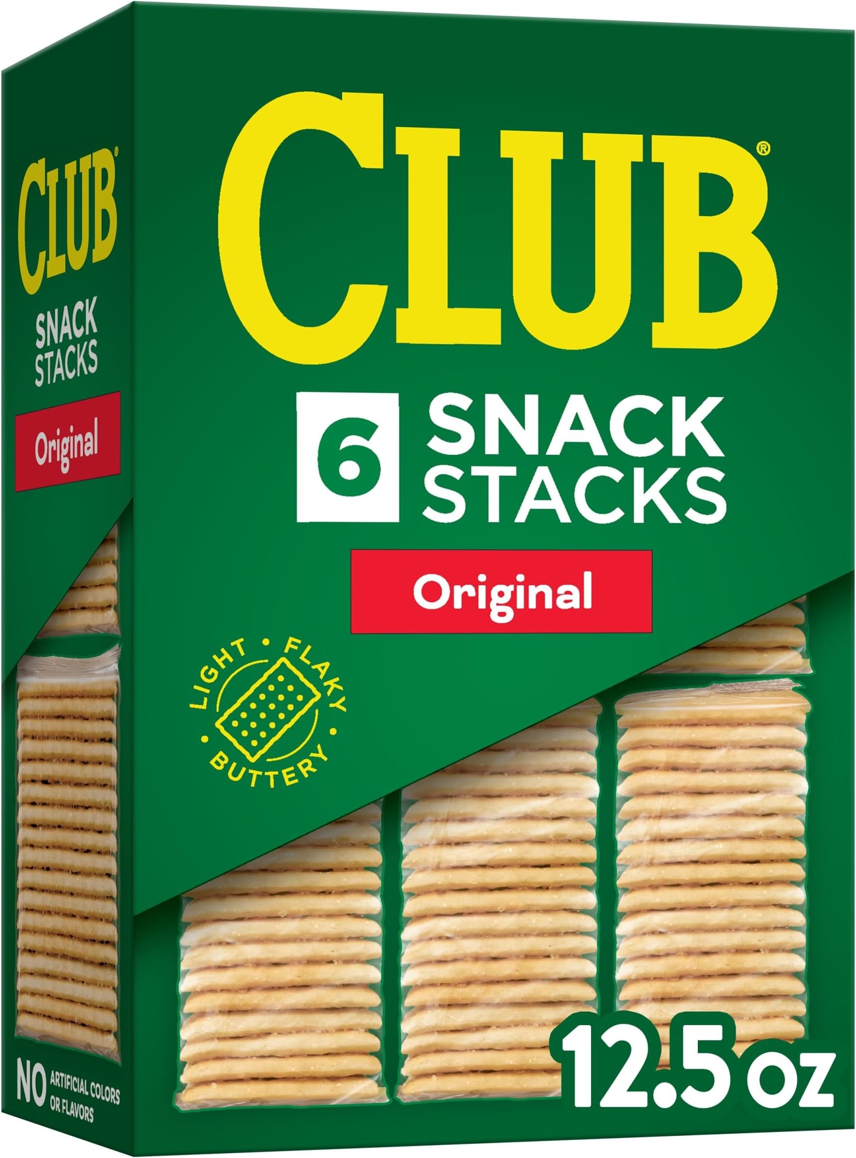 Club Crackers Snack Stacks Lunch Snacks, Snack Original, 12.5oz Box (6 Stacks)